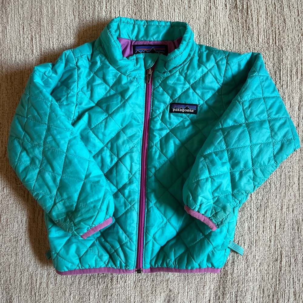 Patagonia Kids Turquoise Quilted Jacket